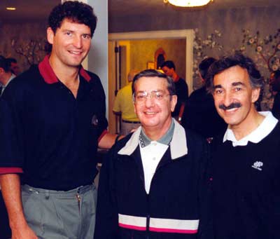 Larry Morrow with Bernie Kosar and Bishop Pilla