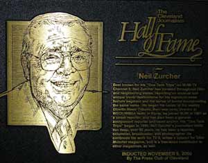Neil Zurcher in Hall of Fame plaque