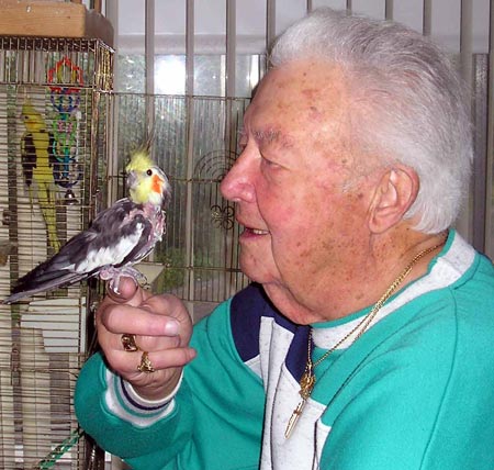 Jack Petrusiak and cockatiel