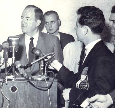 Tim Taylor interviewing Vice-President Hubert H Humphrey