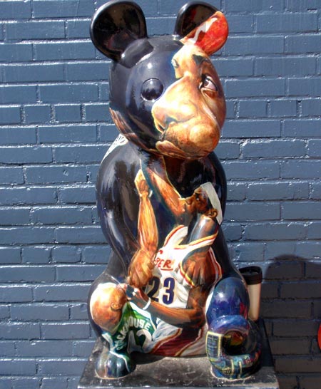 NBA MVP and Cleveland Cavalier LeBron James as a rat sculpture in Cleveland - photos by Dan Hanson