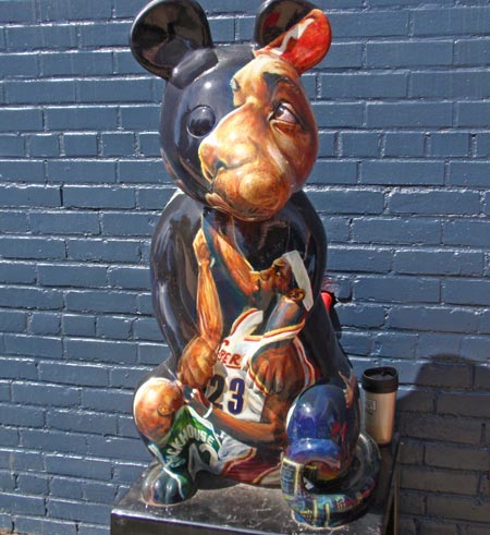 NBA MVP and Cleveland Cavalier LeBron James as a rat sculpture in Cleveland - photos by Dan Hanson