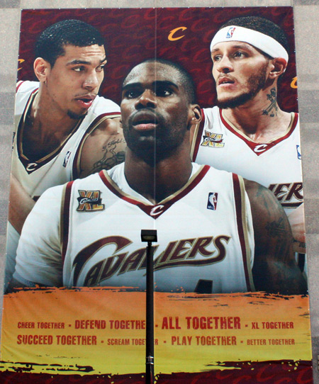 Cleveland Cavs Danny Green, Antawn Jamison and Delonte West