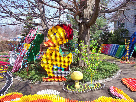 Easter egg display at Egg Shell Land in Lyndhurst Ohio