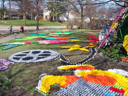 Easter egg display at Egg Shell Land in Lyndhurst Ohio