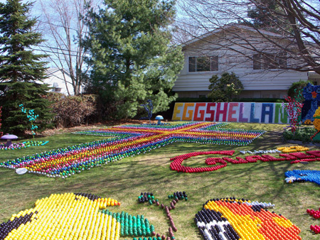 Easter egg display at Egg Shell Land in Lyndhurst Ohio
