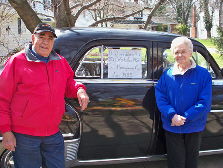 Ron and Betty Manolio in front of their Desoto