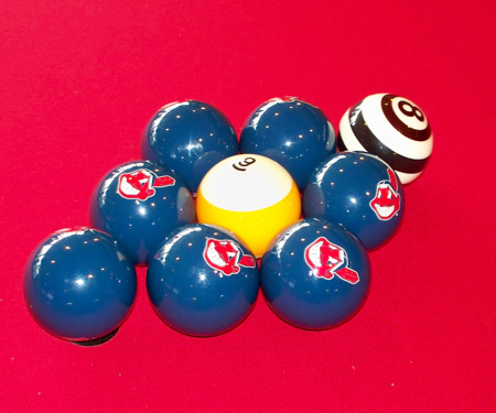 Chief Wahoo pool table balls
