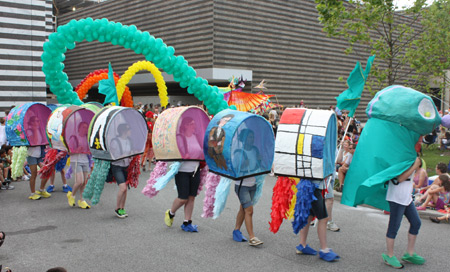 Human caterpillar at Parade the Circle in University Circle