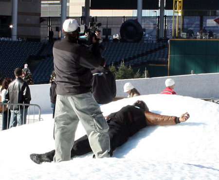 Kenny Crumpton of Fox8 was worn out after the race