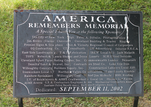 America Remmebers Memorial in Eastlake Ohio