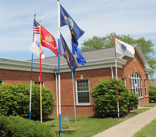 Armed Services flags in Eastlake Ohio