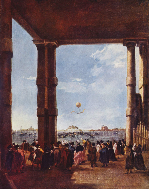 Ascent of a Balloon in Venice, 1784 painting