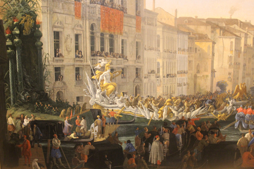 Closeup of The Regatta on the Grand Canal in Honor of Frederick IV, King of Denmark  Painting at Eyewitness Views: Making History in Eighteenth-Century Europe 