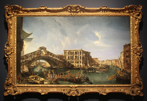 The Rialto Bridge with the Festive Entry of the Patriarch Antonio Correr from 1735 by Michele Marieschi