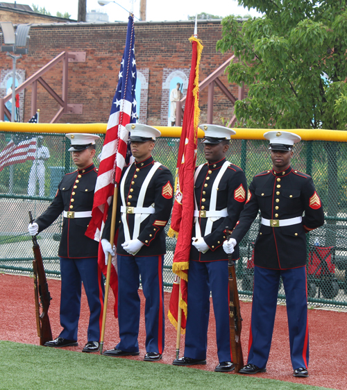 Marine color guard at League Park