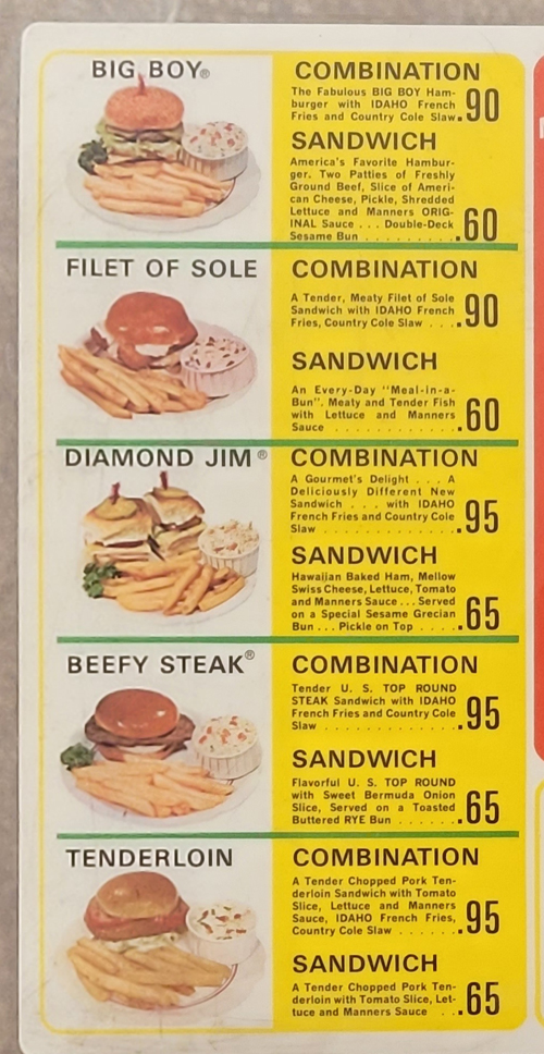 Old Manners Big Boy Restaurant menu - 1