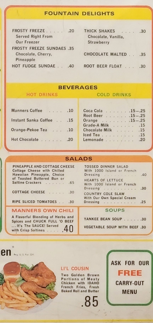 Old Manners Big Boy Restaurant menu - 3