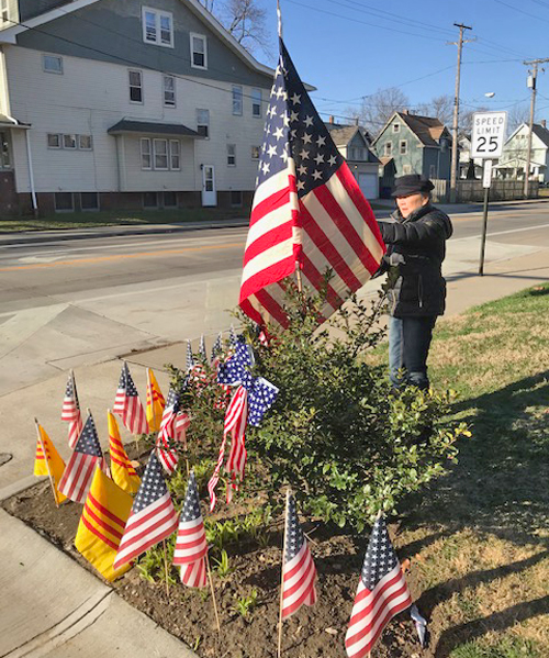 Gia Hoa Ryan and flags