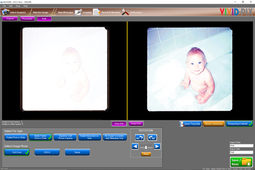 Baby photo restored with Vivid-Pix