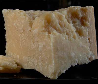 Wedge of parmesan cheese
