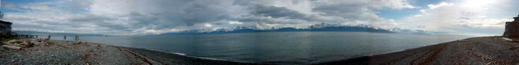 Panorama from the tip of Homer Spit