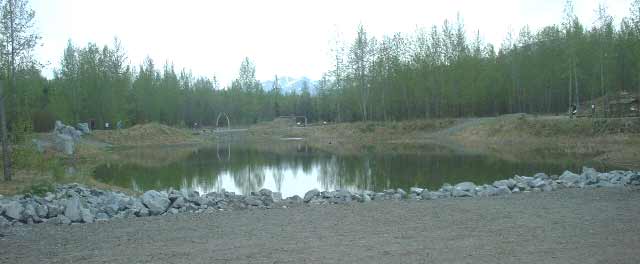 View of pond in middle