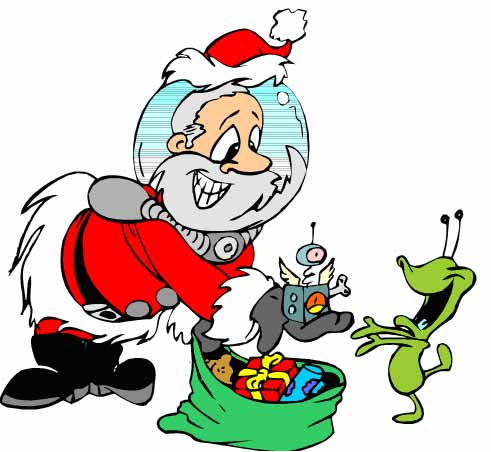 alien with Santa Claus