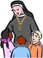 Catholic Nun with children