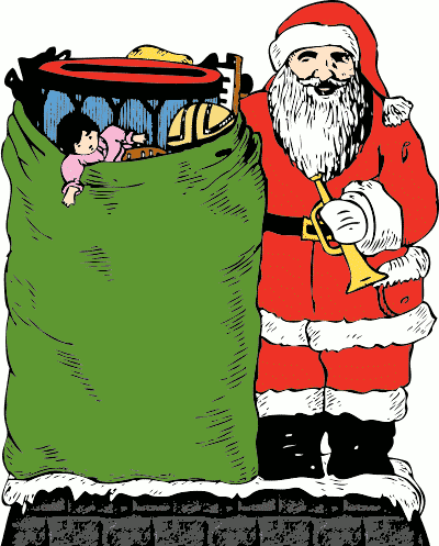Santa Claus with bag of gifts