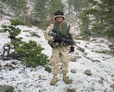 American soldier on Christmas