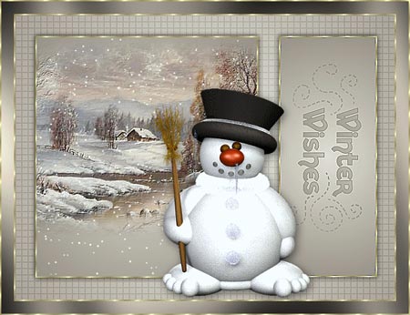 Snowman in winter scene
