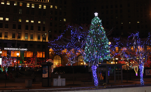 Horseshoe Casino Christmas display in downtown Cleveland on Public Square