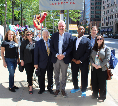 Group at Ohio Historical Marker before unveiling