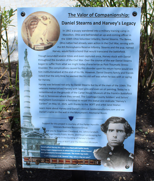 Daniel Stearns and Statue of Harvey the Dog on Public Square