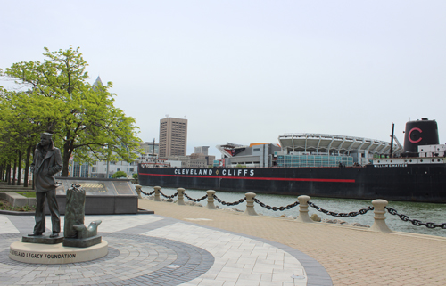 Lone Sailor with William G. Mather in background