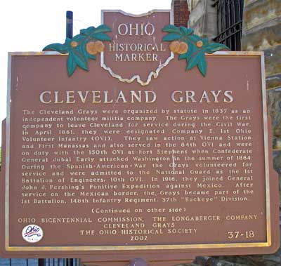 Cleveland Grays Ohio Historical Marker