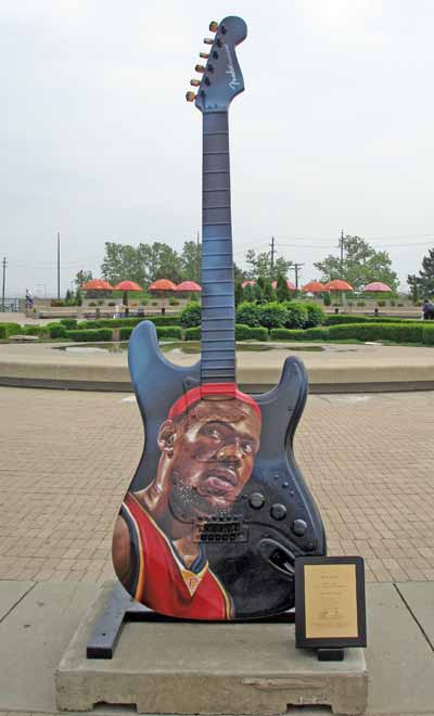 Cleveland Cavaliers Lebron James guitar at Guitarmania in Cleveland