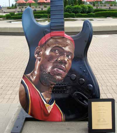 Cleveland Cavaliers Lebron James guitar at Guitarmania in Cleveland