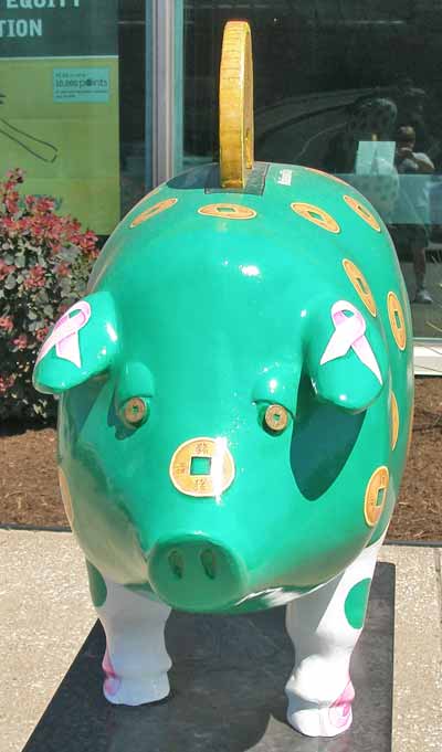 Piggy Bank sculpture in Cleveland at 4005 Chester