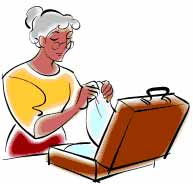 Older woman packing