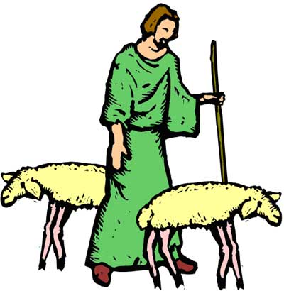 Shepherd with sheep