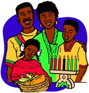 African American Family celebrating Kwanzaa