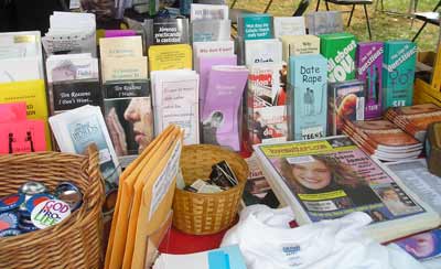 Some of the literature available at the Cleveland Catholic Fest