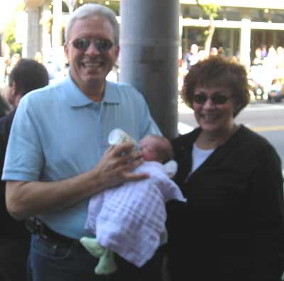 Frank and Marion Scalish with 9 day old Carmella Theresa Galeti, daughter of Rini and Chuck Galeti.