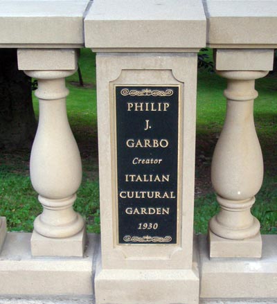 Philip Garbo - Creator of theItalian Cultural Garden in 1930