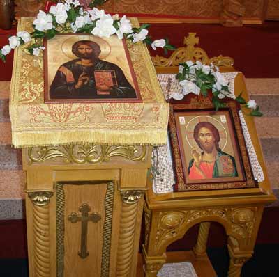 Inside Saint Sava Serbian Orthodox Cathedral in Cleveland