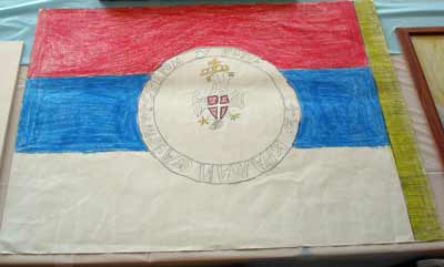 Serbian flag drawn by children