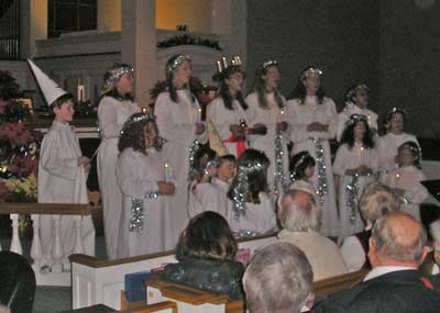 Swedish-American children singing Santa Lucia
