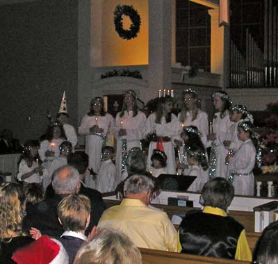 Swedish-American children singing Santa Lucia